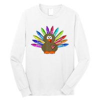 Cute Turkey With Pen Wings Nursery Long Sleeve Shirt