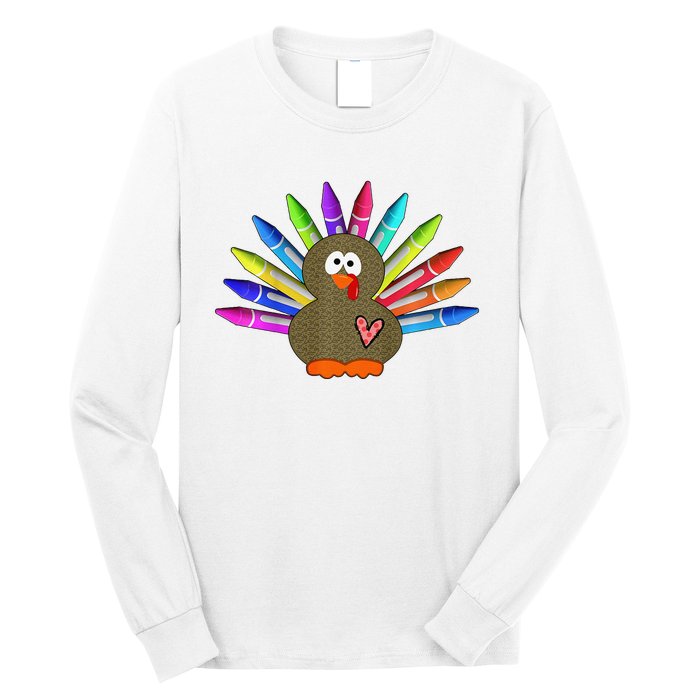 Cute Turkey With Pen Wings Nursery Long Sleeve Shirt