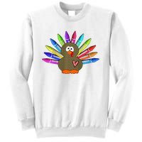 Cute Turkey With Pen Wings Nursery Sweatshirt