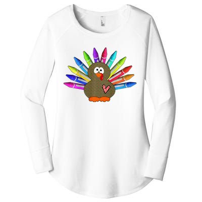 Cute Turkey With Pen Wings Nursery Women's Perfect Tri Tunic Long Sleeve Shirt