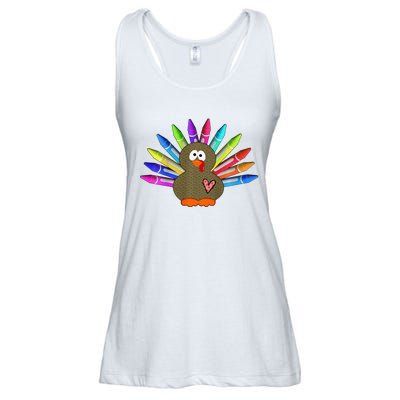 Cute Turkey With Pen Wings Nursery Ladies Essential Flowy Tank