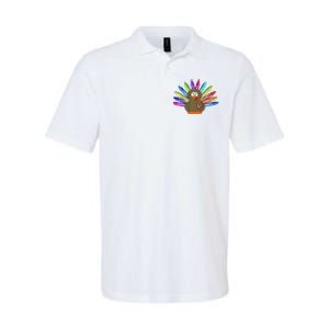 Cute Turkey With Pen Wings Nursery Softstyle Adult Sport Polo