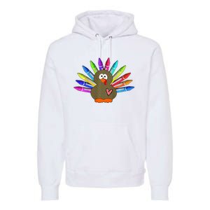 Cute Turkey With Pen Wings Nursery Premium Hoodie