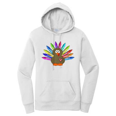 Cute Turkey With Pen Wings Nursery Women's Pullover Hoodie