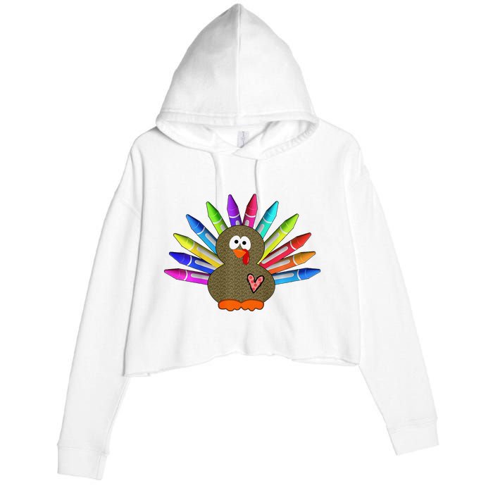 Cute Turkey With Pen Wings Nursery Crop Fleece Hoodie