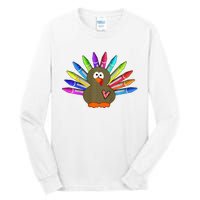 Cute Turkey With Pen Wings Nursery Tall Long Sleeve T-Shirt