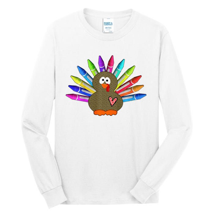 Cute Turkey With Pen Wings Nursery Tall Long Sleeve T-Shirt