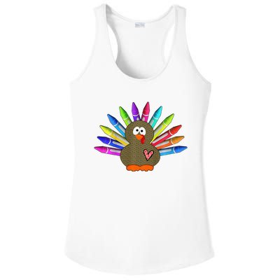 Cute Turkey With Pen Wings Nursery Ladies PosiCharge Competitor Racerback Tank