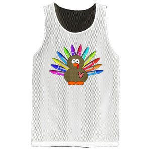 Cute Turkey With Pen Wings Nursery Mesh Reversible Basketball Jersey Tank