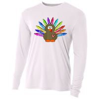 Cute Turkey With Pen Wings Nursery Cooling Performance Long Sleeve Crew