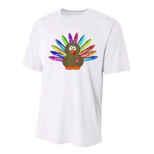 Cute Turkey With Pen Wings Nursery Performance Sprint T-Shirt