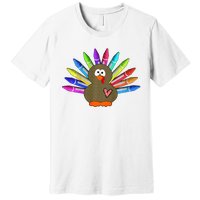 Cute Turkey With Pen Wings Nursery Premium T-Shirt