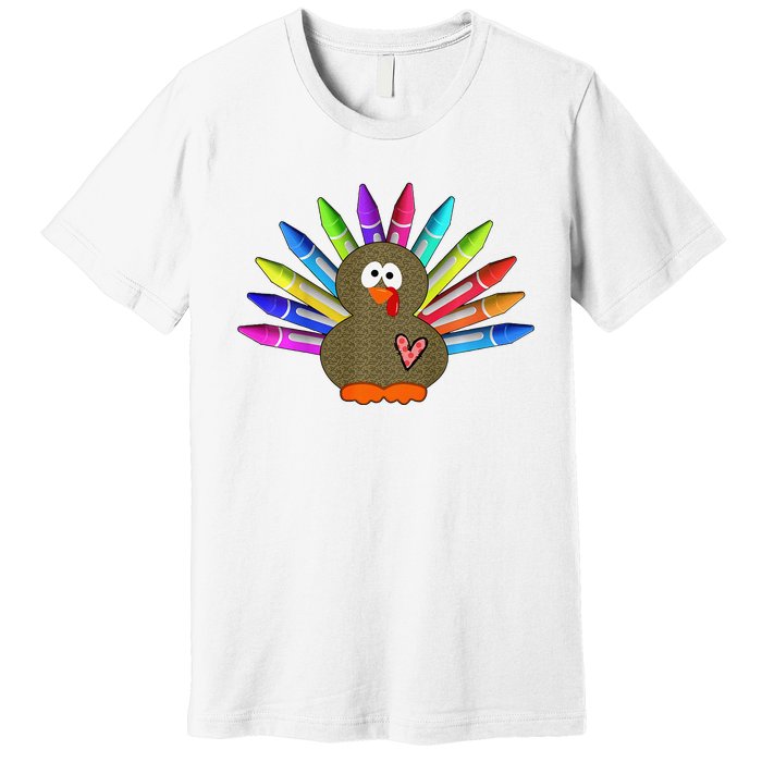 Cute Turkey With Pen Wings Nursery Premium T-Shirt