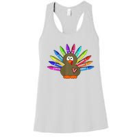 Cute Turkey With Pen Wings Nursery Women's Racerback Tank