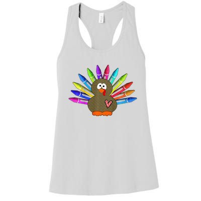 Cute Turkey With Pen Wings Nursery Women's Racerback Tank