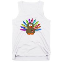 Cute Turkey With Pen Wings Nursery Tank Top