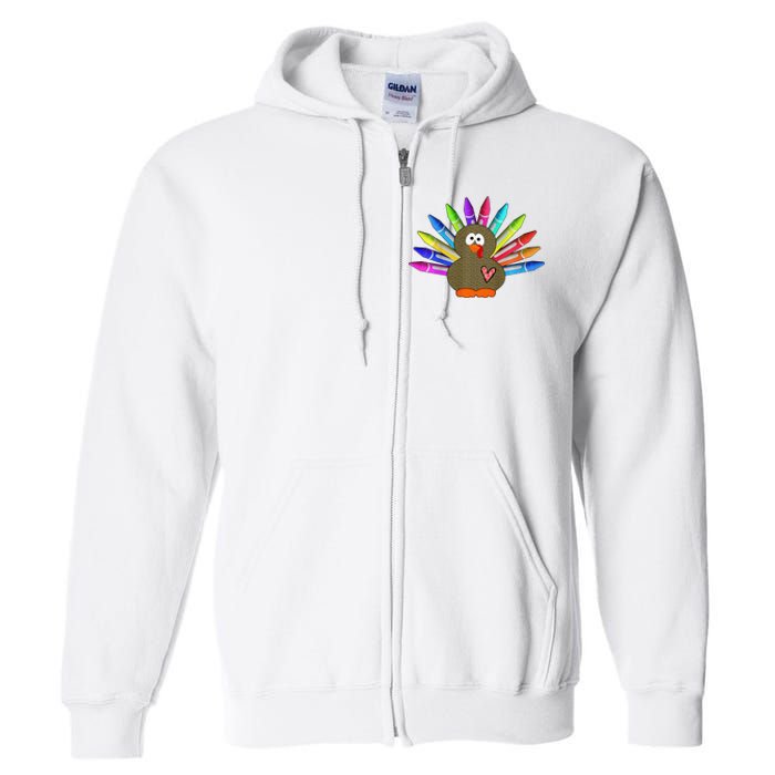 Cute Turkey With Pen Wings Nursery Full Zip Hoodie