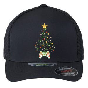 Christmas Tree Winter Theme Video Game Controller Flexfit Unipanel Trucker Cap