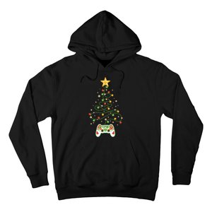 Christmas Tree Winter Theme Video Game Controller Hoodie