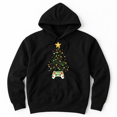 Christmas Tree Winter Theme Video Game Controller Hoodie
