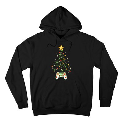 Christmas Tree Winter Theme Video Game Controller Hoodie