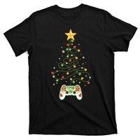 Christmas Tree Winter Theme Video Game Controller T-Shirt