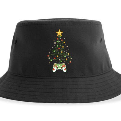 Christmas Tree Winter Theme Video Game Controller Sustainable Bucket Hat