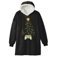 Christmas Tree Winter Theme Video Game Controller Hooded Wearable Blanket