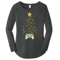 Christmas Tree Winter Theme Video Game Controller Women's Perfect Tri Tunic Long Sleeve Shirt