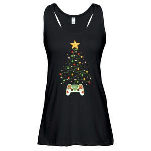 Christmas Tree Winter Theme Video Game Controller Ladies Essential Flowy Tank