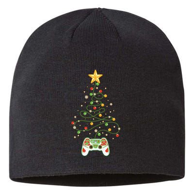 Christmas Tree Winter Theme Video Game Controller Sustainable Beanie