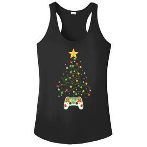 Christmas Tree Winter Theme Video Game Controller Ladies PosiCharge Competitor Racerback Tank