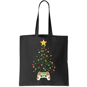 Christmas Tree Winter Theme Video Game Controller Tote Bag