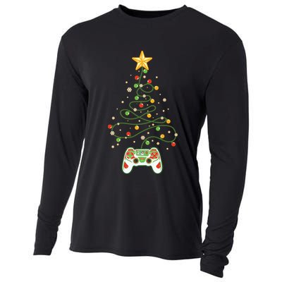 Christmas Tree Winter Theme Video Game Controller Cooling Performance Long Sleeve Crew