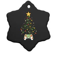 Christmas Tree Winter Theme Video Game Controller Ceramic Star Ornament