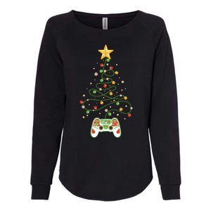 Christmas Tree Winter Theme Video Game Controller Womens California Wash Sweatshirt