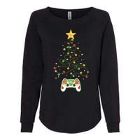 Christmas Tree Winter Theme Video Game Controller Womens California Wash Sweatshirt