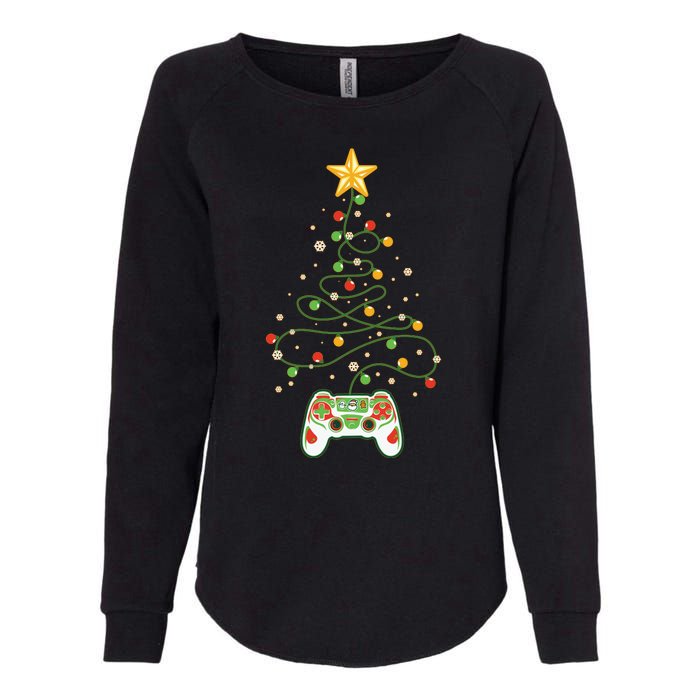 Christmas Tree Winter Theme Video Game Controller Womens California Wash Sweatshirt