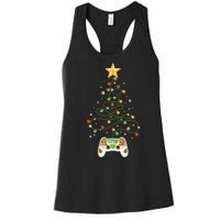 Christmas Tree Winter Theme Video Game Controller Women's Racerback Tank