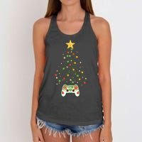 Christmas Tree Winter Theme Video Game Controller Women's Knotted Racerback Tank