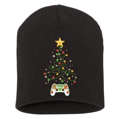 Christmas Tree Winter Theme Video Game Controller Short Acrylic Beanie