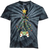 Christmas Tree Winter Theme Video Game Controller Kids Tie-Dye T-Shirt