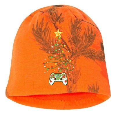 Christmas Tree Winter Theme Video Game Controller Kati - Camo Knit Beanie