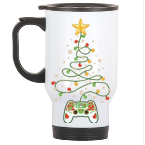 Christmas Tree Winter Theme Video Game Controller Stainless Steel Travel Mug