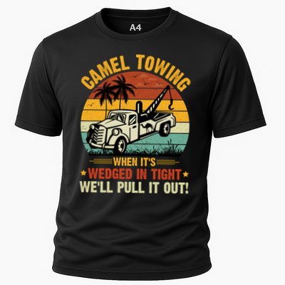 Camel Towing Wedged In Tight Funny Cooling Performance Crew T-Shirt