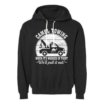 Camel Towing Well Pull It Out Vintage Garment-Dyed Fleece Hoodie