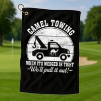 Camel Towing Well Pull It Out Vintage Golf Towel
