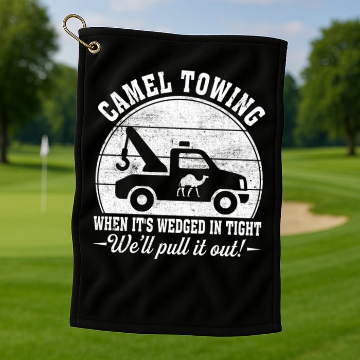 Camel Towing Well Pull It Out Vintage Golf Towel