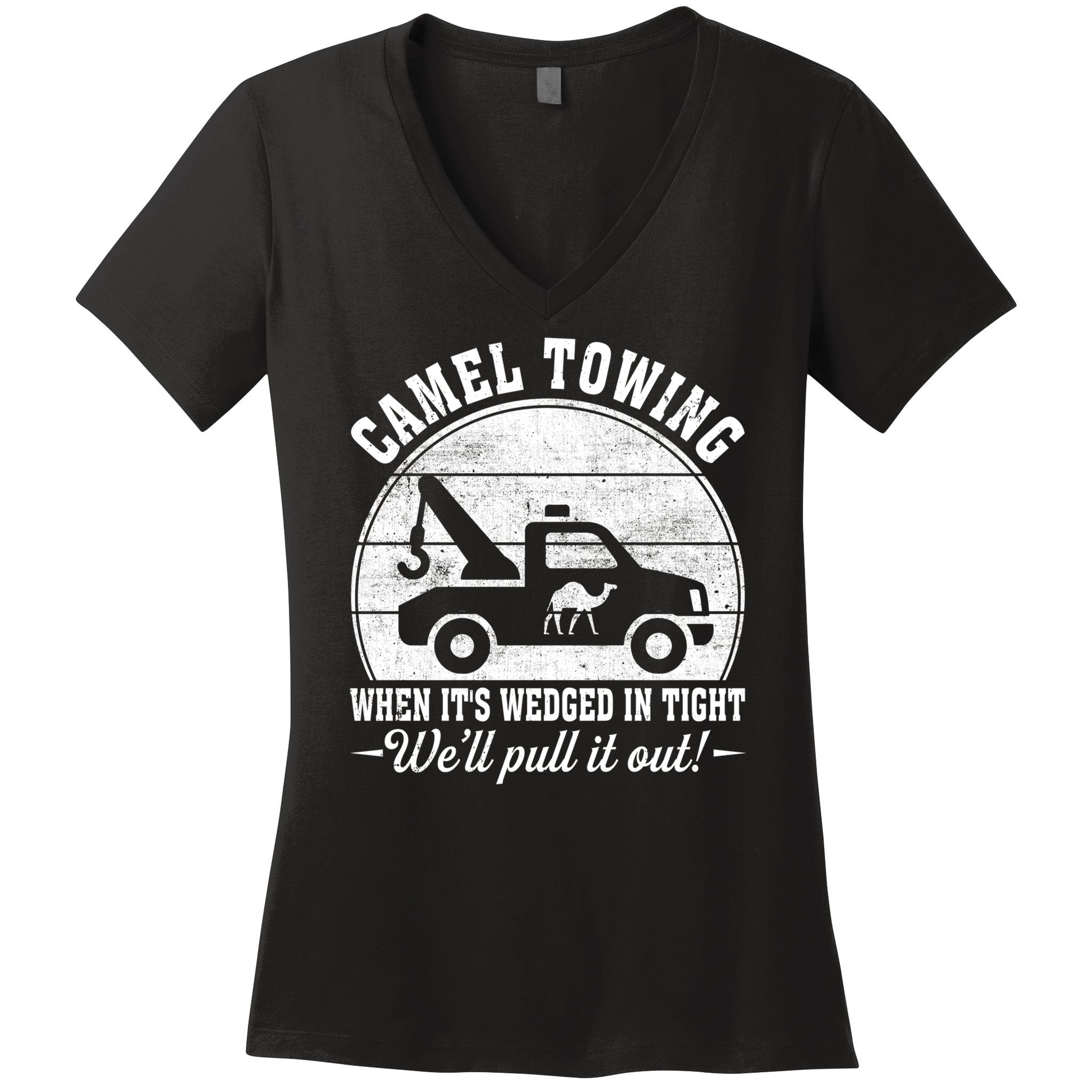 Camel Towing Well Pull It Out Vintage Women's V-Neck T-Shirt