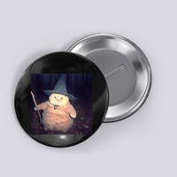 Cheeseball The Wizard Cat Vintage 90s Orange Witch Cat Design Button
